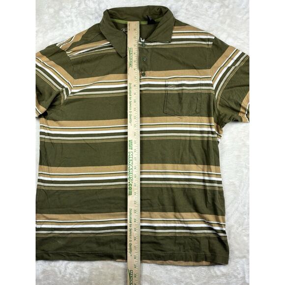 Kirra Shirt Mens Size XL Green White Striped Short Sleeve Polo Rugby Preppy Surf - Picture 5 of 8